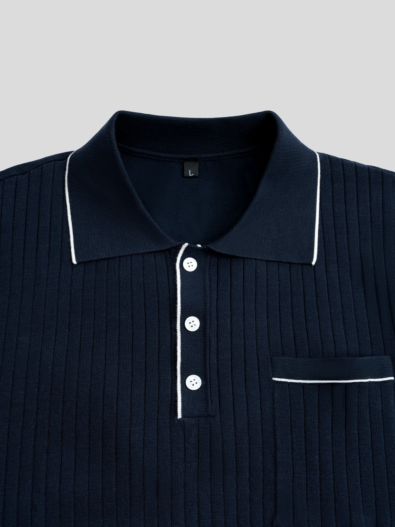 GentleKnit Contrast Color Short Sleeve Knitted Polo